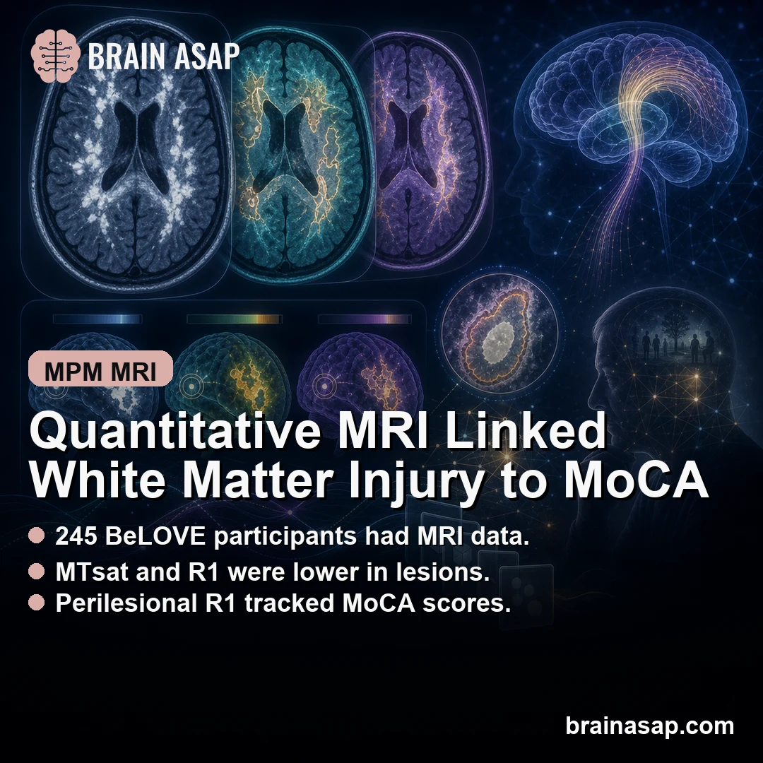 Quantitative MRI Detected White Matter Injury Linked to MoCA Scores