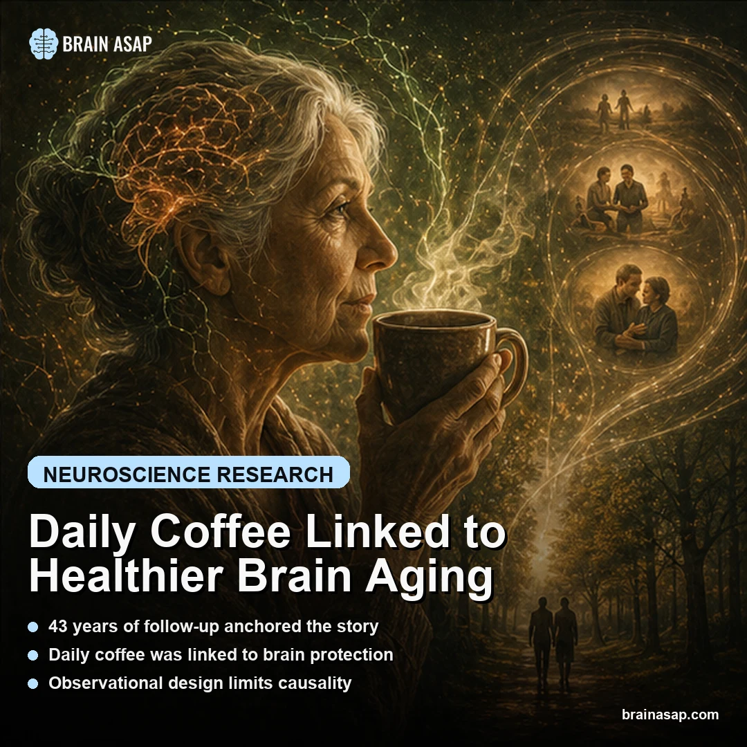 Caffeinated Coffee Linked to Lower Dementia Risk Over 43 Years