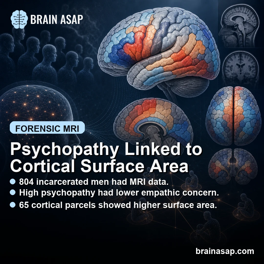 Psychopathy Linked to Higher Cortical Surface Area in 804 Incarcerated Men