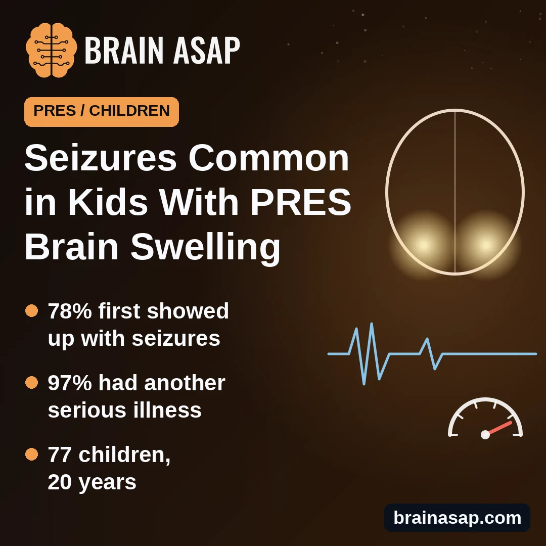 Seizures Were the Most Common First Sign of PRES Brain Swelling in Children, 20-Year Review Finds