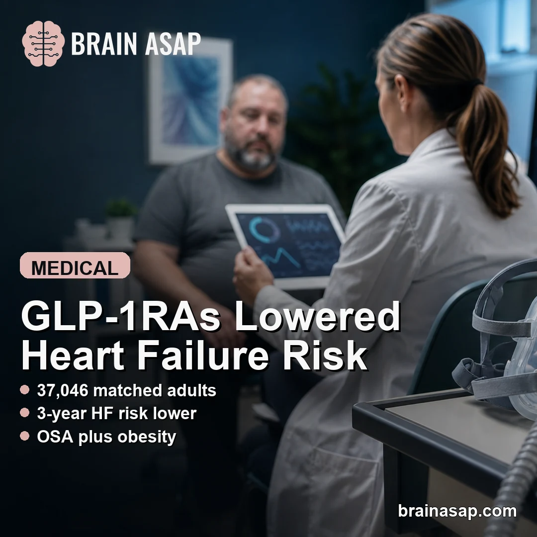 GLP-1RAs Linked to Lower Heart Failure Risk in Obstructive Sleep Apnea