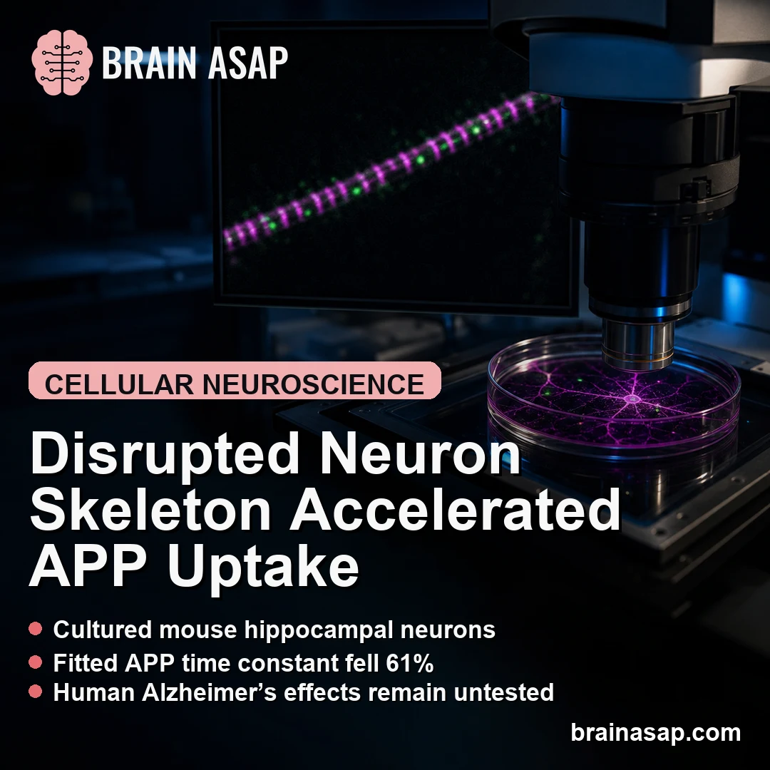 Membrane Skeleton Disruption Reduced APP Uptake Time Constant in Cultured Mouse Neurons
