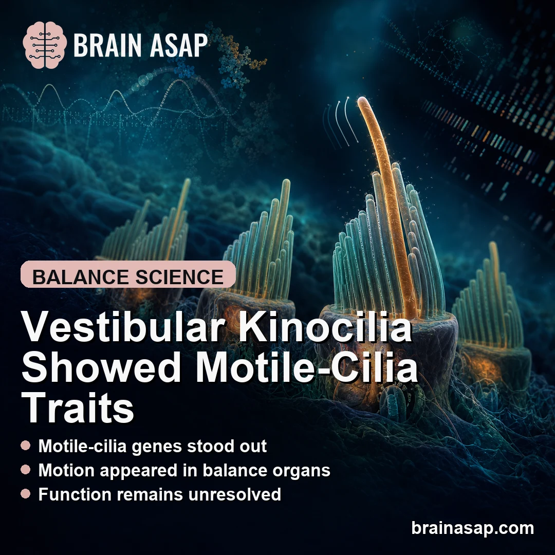 Vestibular Kinocilia Showed Motile-Cilia Genes and Motion