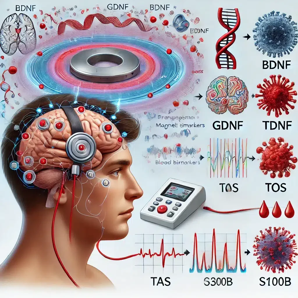 rTMS Improves Blood Biomarkers (BDNF, GDNF, Thiol, S100B) in Depression (2024 Study)