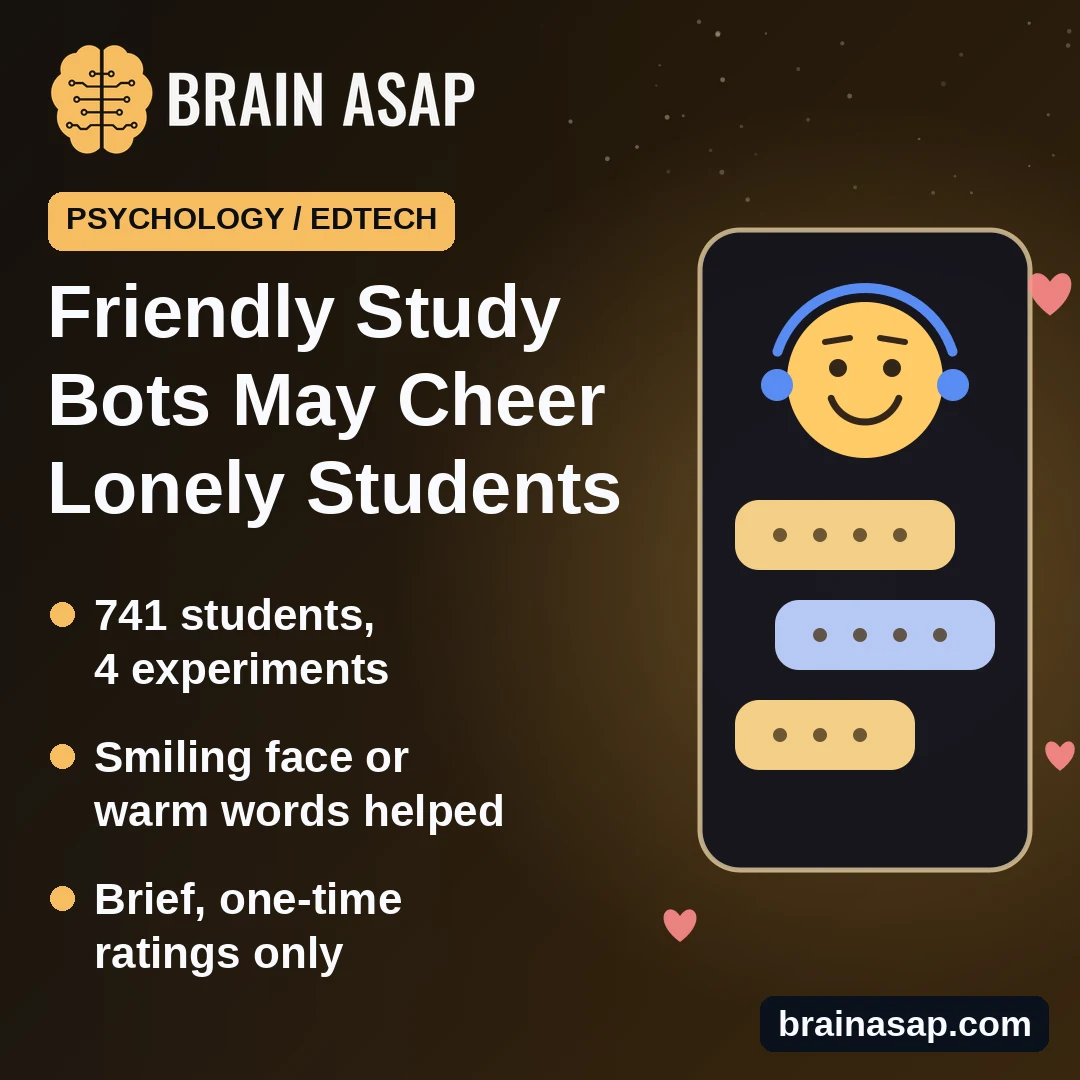 Friendly-Faced Study Assistants Linked to Happier Feelings in Students, More So in Lonely Ones