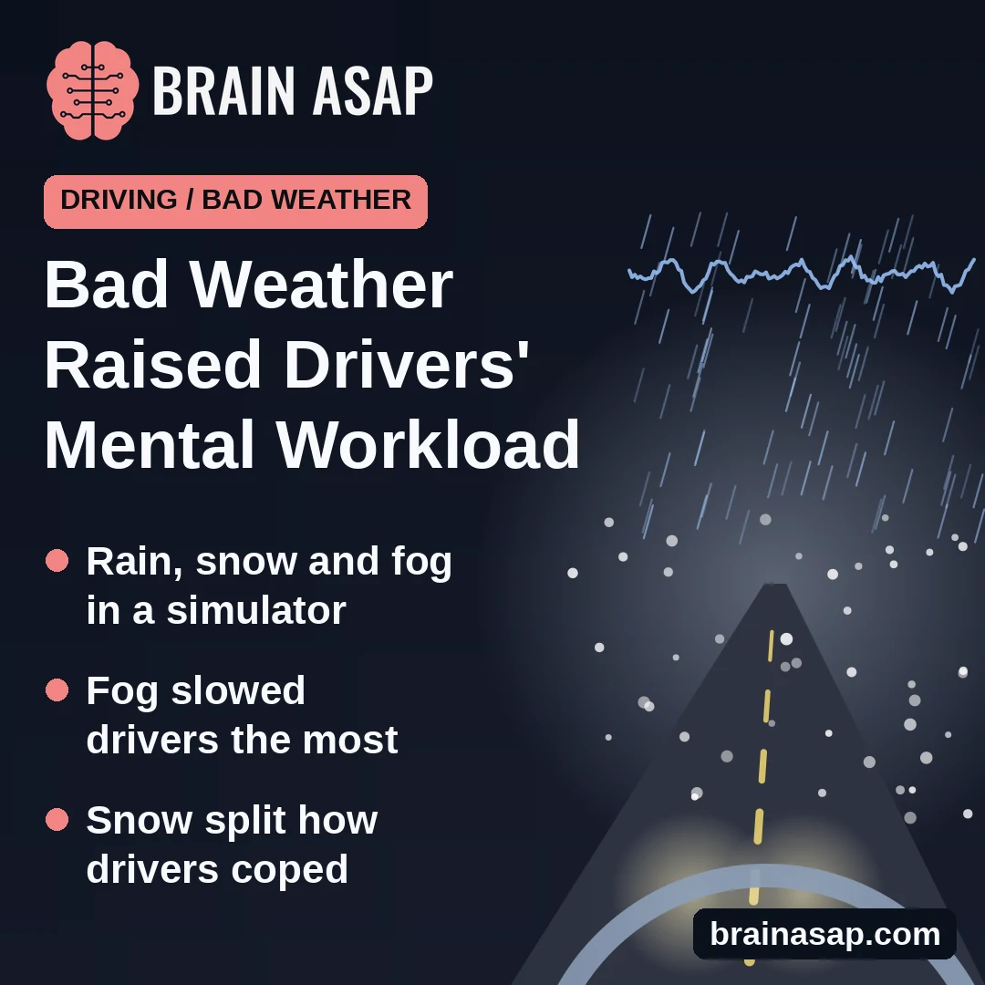Rain, Snow and Fog Each Strained Drivers Differently in Simulator Study
