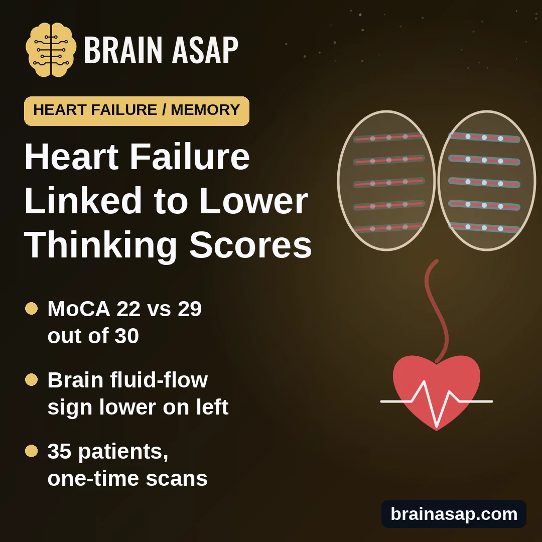 Heart Failure Linked to Lower Thinking Scores and a Brain Fluid-Flow Change on MRI