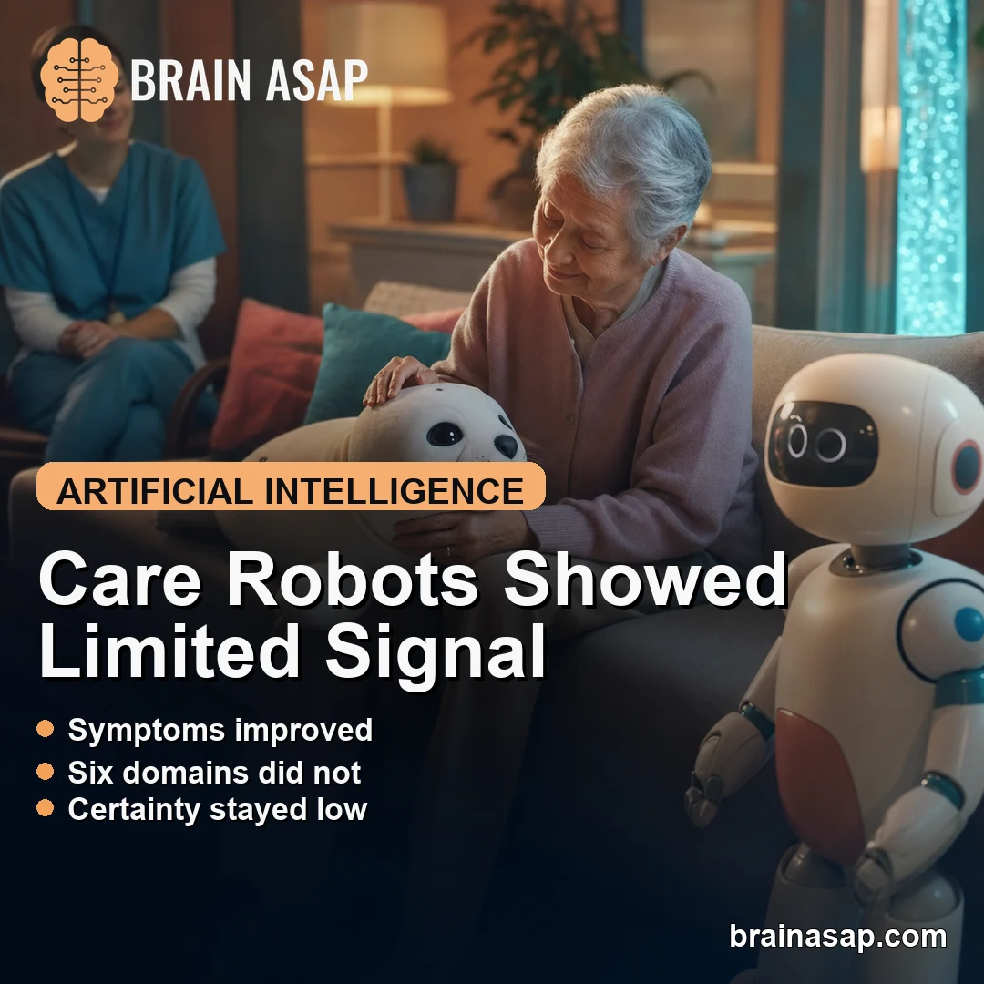 Care Robots Reduced Neuropsychiatric Symptoms but Evidence Stayed Low Certainty