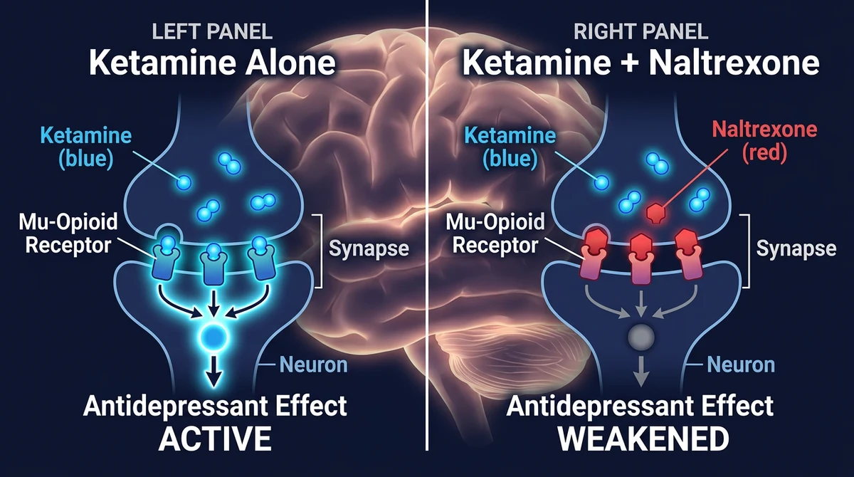 Naltrexone Weakens Ketamine’s Antidepressant Effects, Revealing an Opioid-Dependent Mechanism