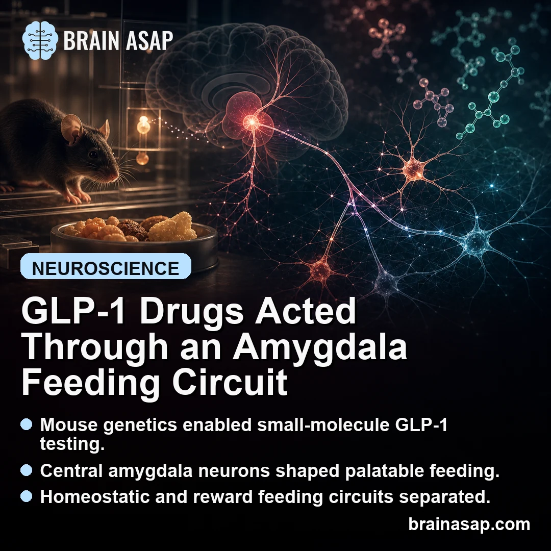 GLP-1 Drugs Suppressed Reward Feeding Through a Central Amygdala Circuit