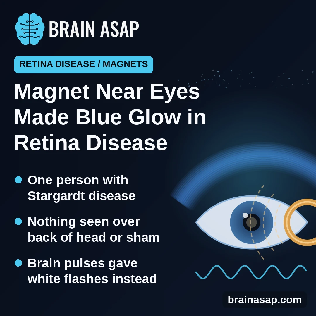 Weak Magnetic Field Near the Eyes Made One Person With Severe Retina Disease See a Blue Glow