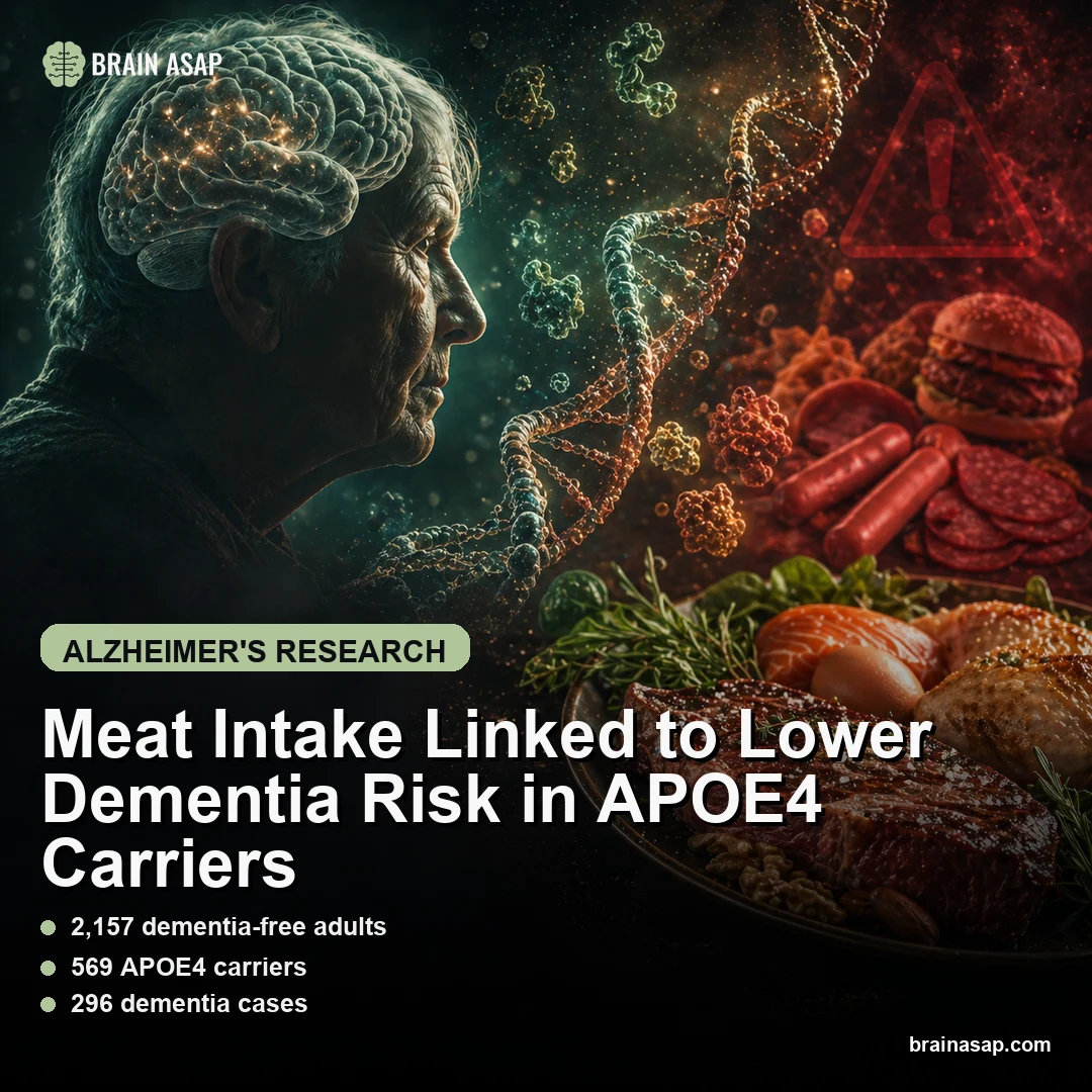 Meat Intake Linked to Lower Dementia Risk in APOE4 Carriers