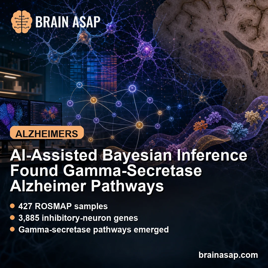 AI-Assisted Bayesian Inference Found Gamma-Secretase Alzheimer Pathways