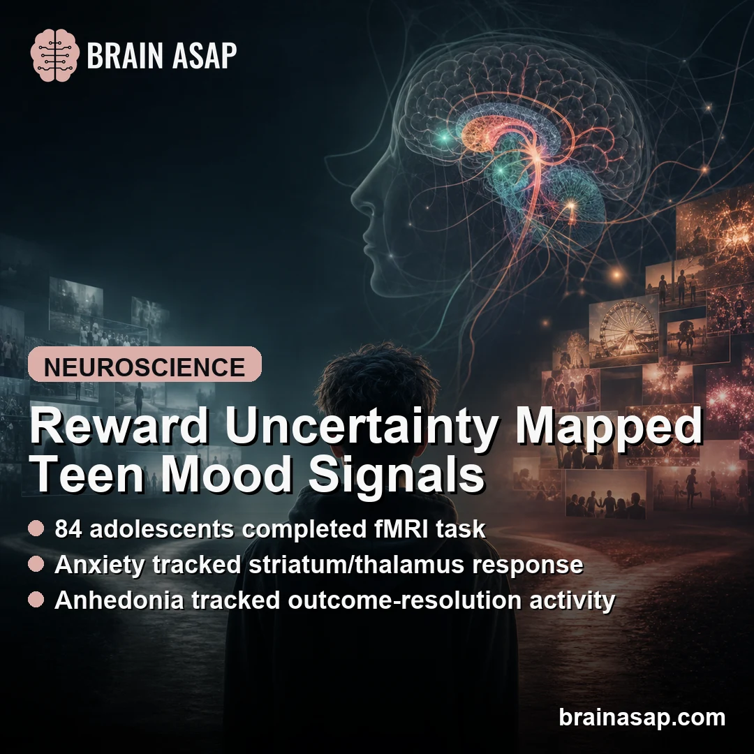 Reward Uncertainty Mapped Mood and Anxiety Signals in Teen fMRI Study