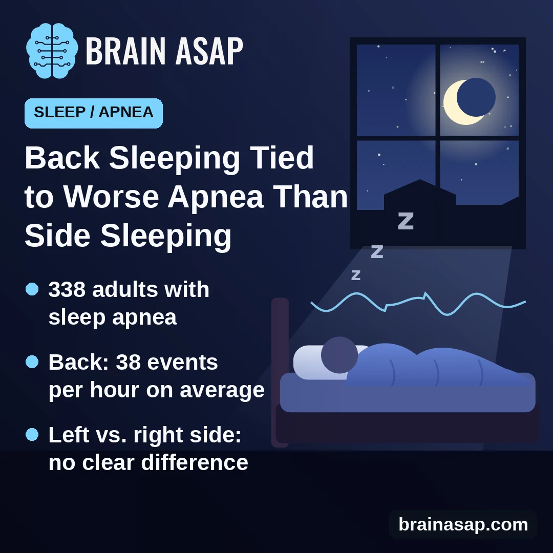 Back Sleeping Tied to Higher Sleep Apnea Severity Than Either Side; Left and Right Looked Alike