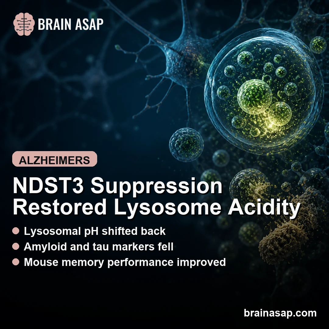 NDST3 Suppression Restored Lysosomal Acidification in Alzheimer’s Models