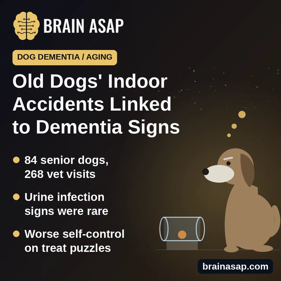 Indoor Accidents in Older Dogs Linked to Weaker Self-Control, Not Urine Infection Signs