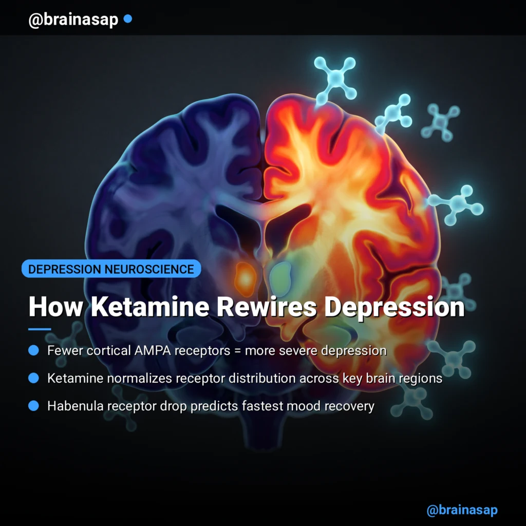How Ketamine Rewires AMPA Receptors to Treat Depression: Molecular Observation in Humans