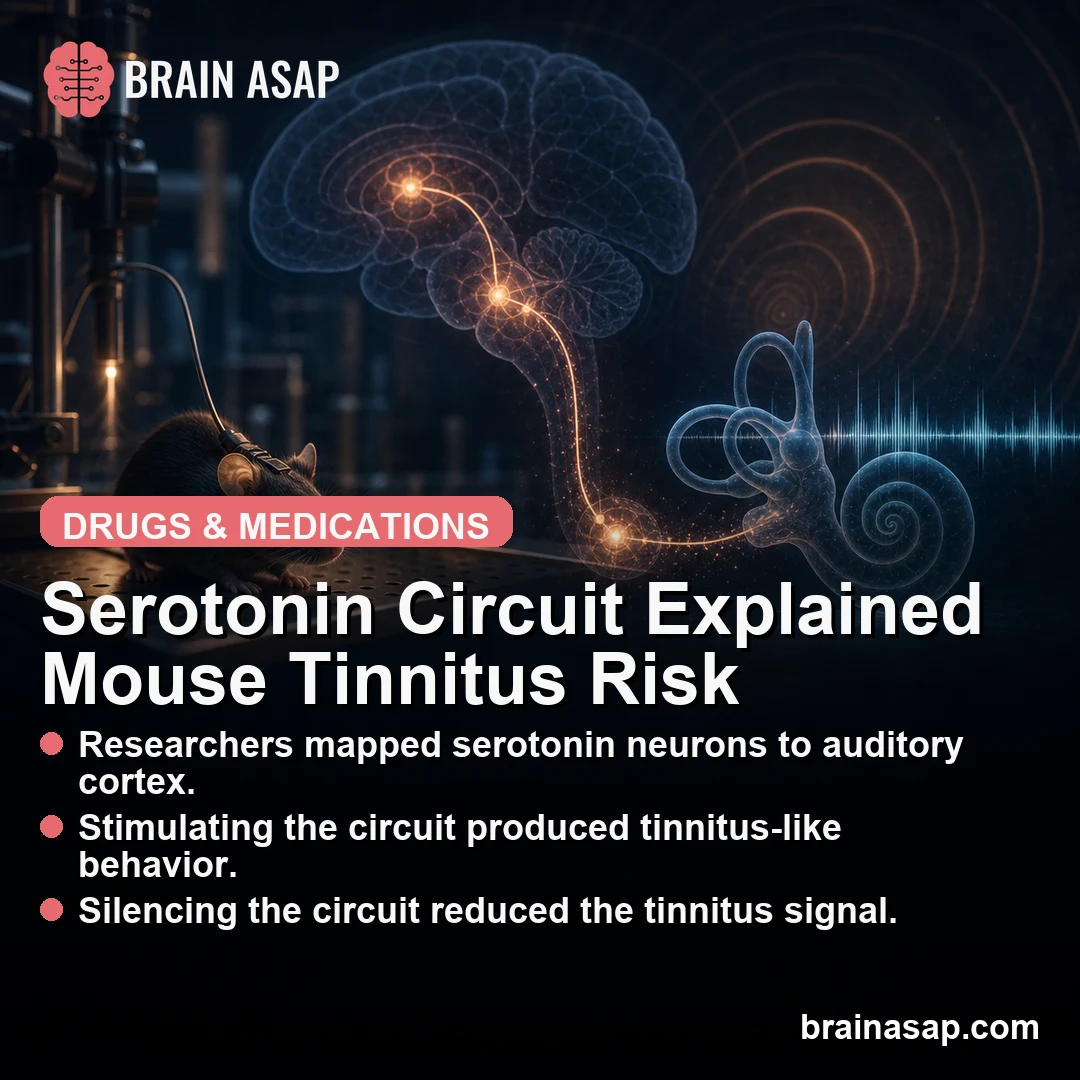 A Specific Serotonergic Brain Circuit Produced Tinnitus-Like Behavior in Mice and Explains SSRI-Tinnitus Reports