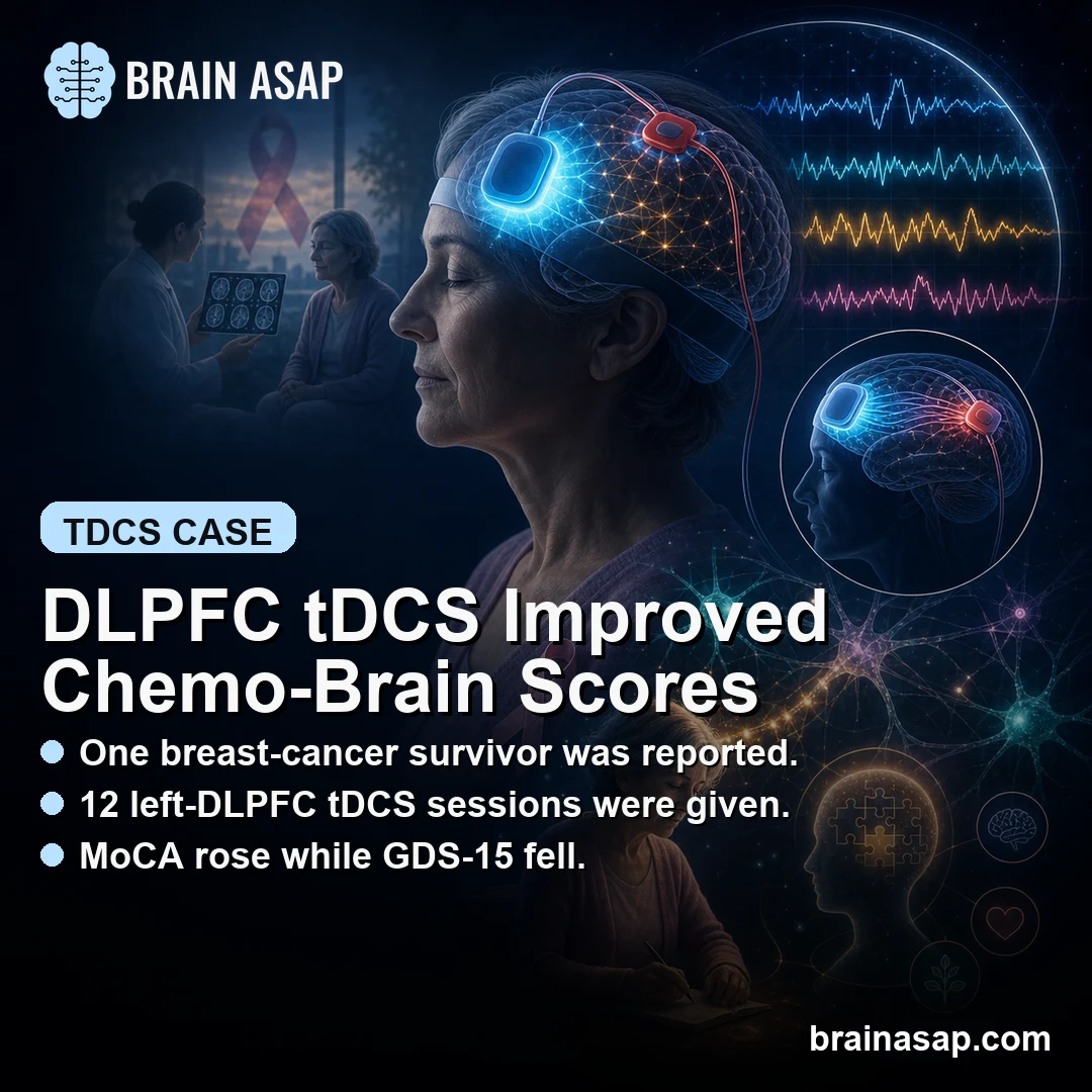 DLPFC tDCS Improved MoCA and Depression Scores in Chemo-Brain Case Report