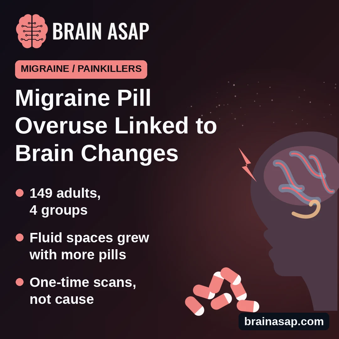 Migraine Painkiller Overuse Linked to Wider Brain Fluid Spaces and a Smaller Hippocampus