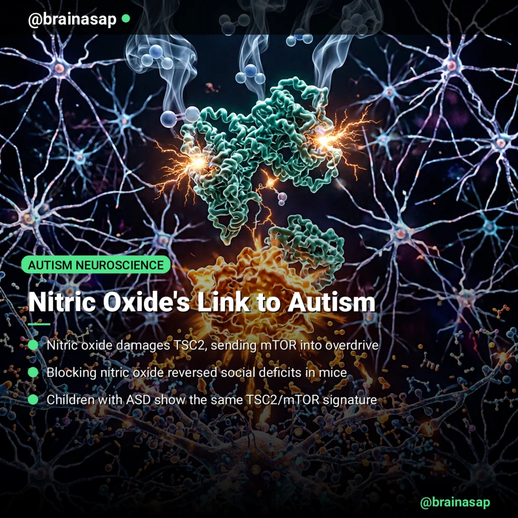 How Nitric Oxide Damages TSC2 to Drive Autism Behaviors via mTOR