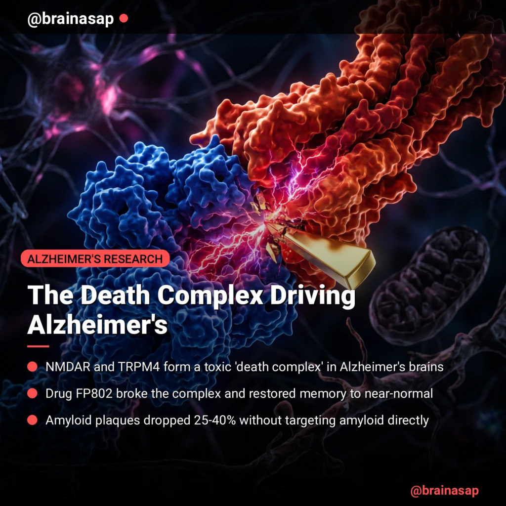 How FP802 Targets the NMDAR/TRPM4 Death Complex to Reverse Alzheimer’s