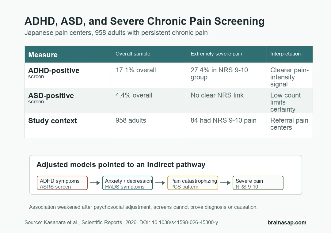 ADHD and ASD symptom screening patterns in a Japanese chronic pain center study