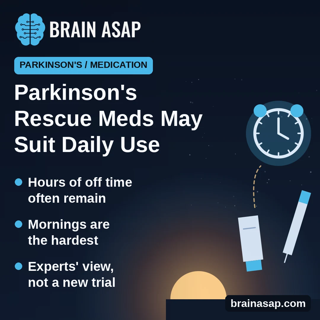 Parkinson's Rescue Medicines May Belong in Daily Care, Not Just Emergencies, Experts Argue