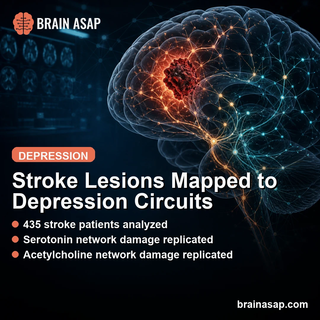 Post-Stroke Depression Linked to Serotonin and Acetylcholine Network Damage