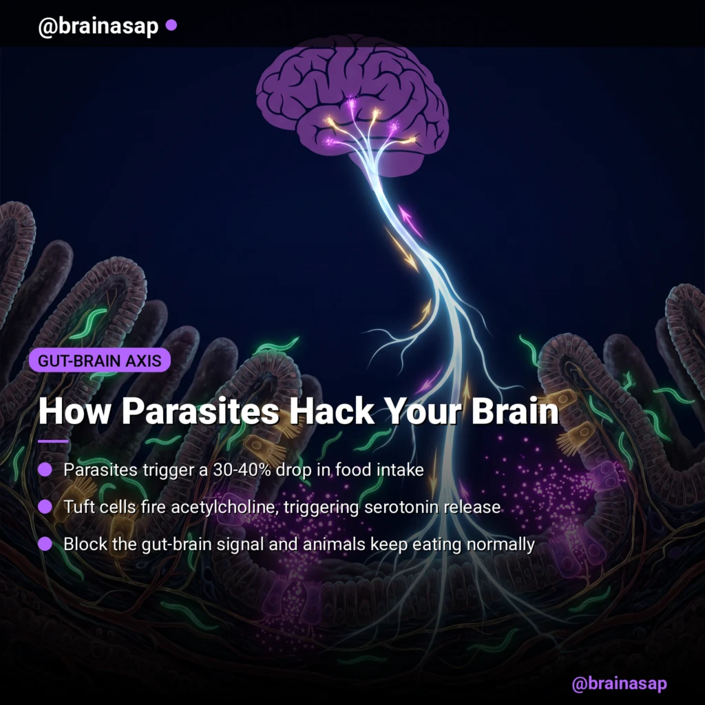 How Parasites Hijack the Gut-Brain Axis to Suppress Appetite
