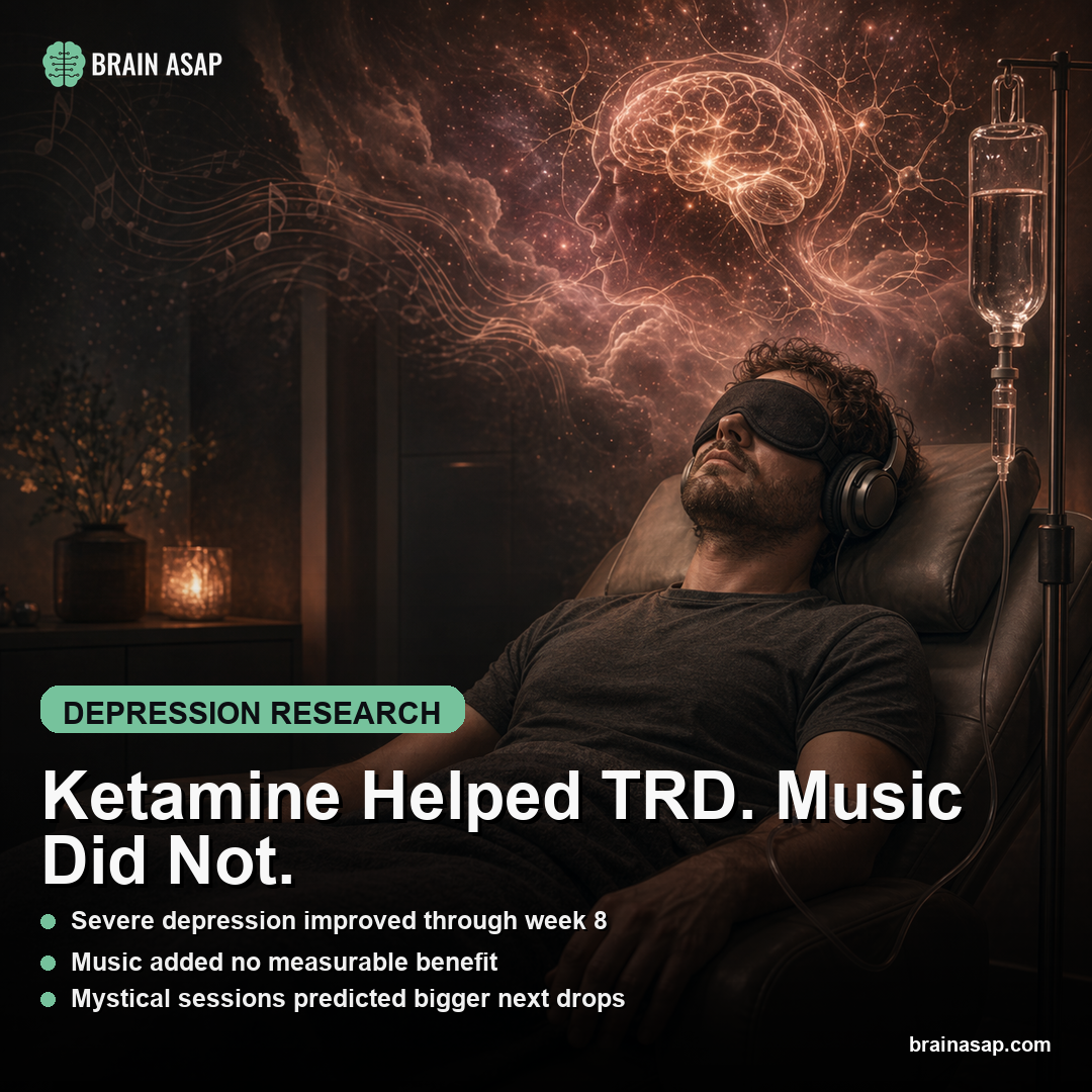 Ketamine Improved Severe Depression Without Music Support