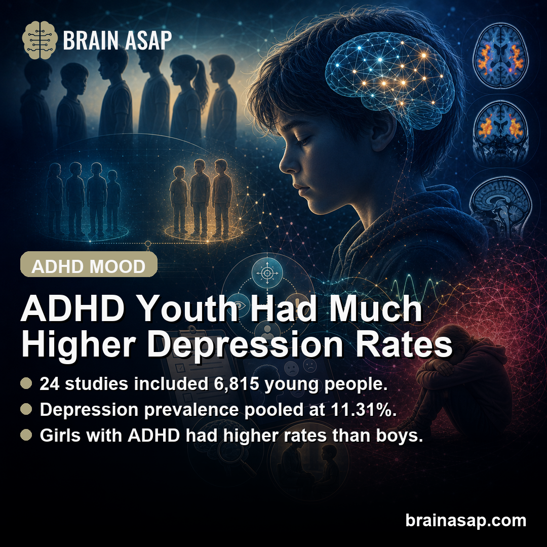 Children and Adolescents With ADHD Had Roughly 6x the Depression Rate of Peers in 24-Study Meta-Analysis
