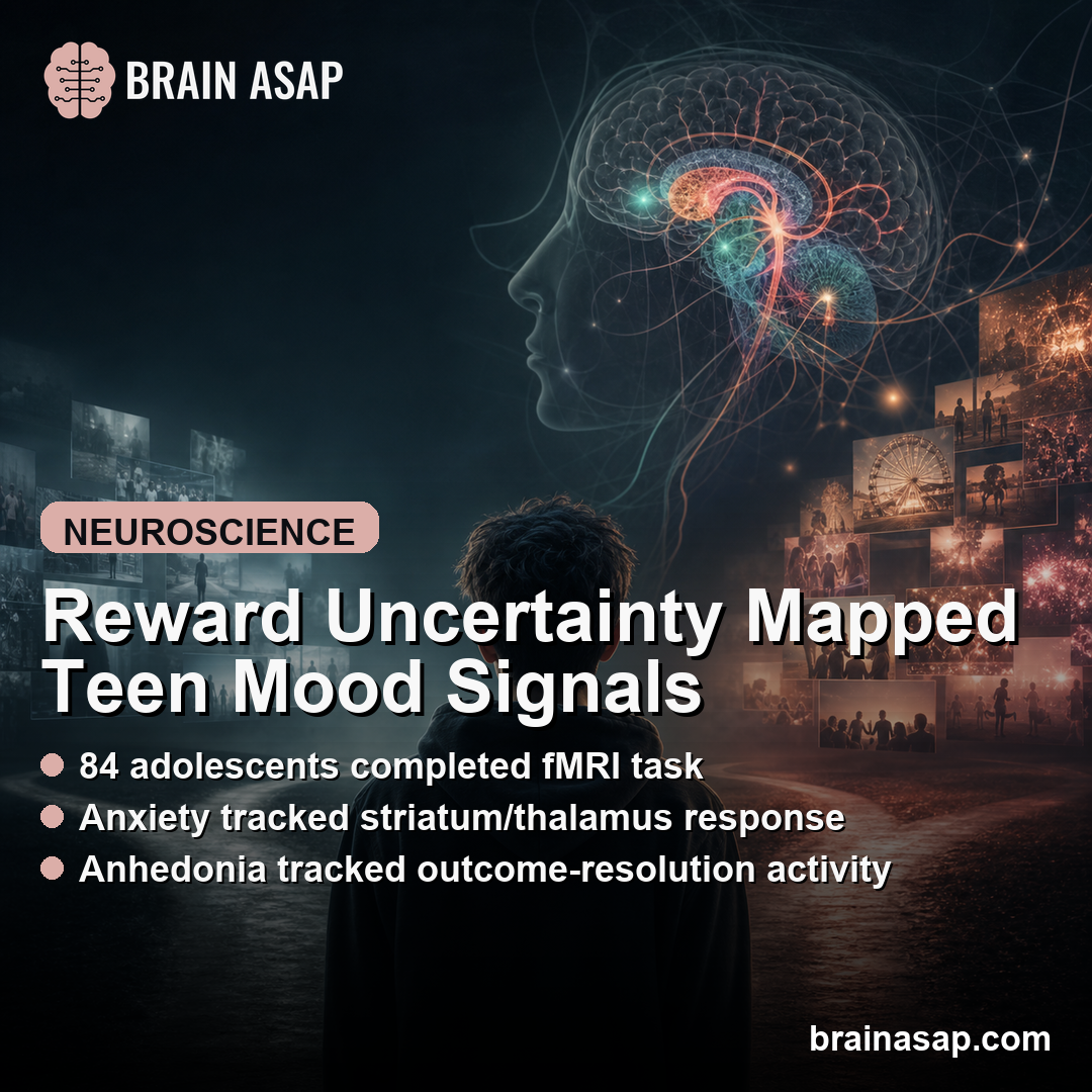 Reward Uncertainty Mapped Mood and Anxiety Signals in Teen fMRI Study