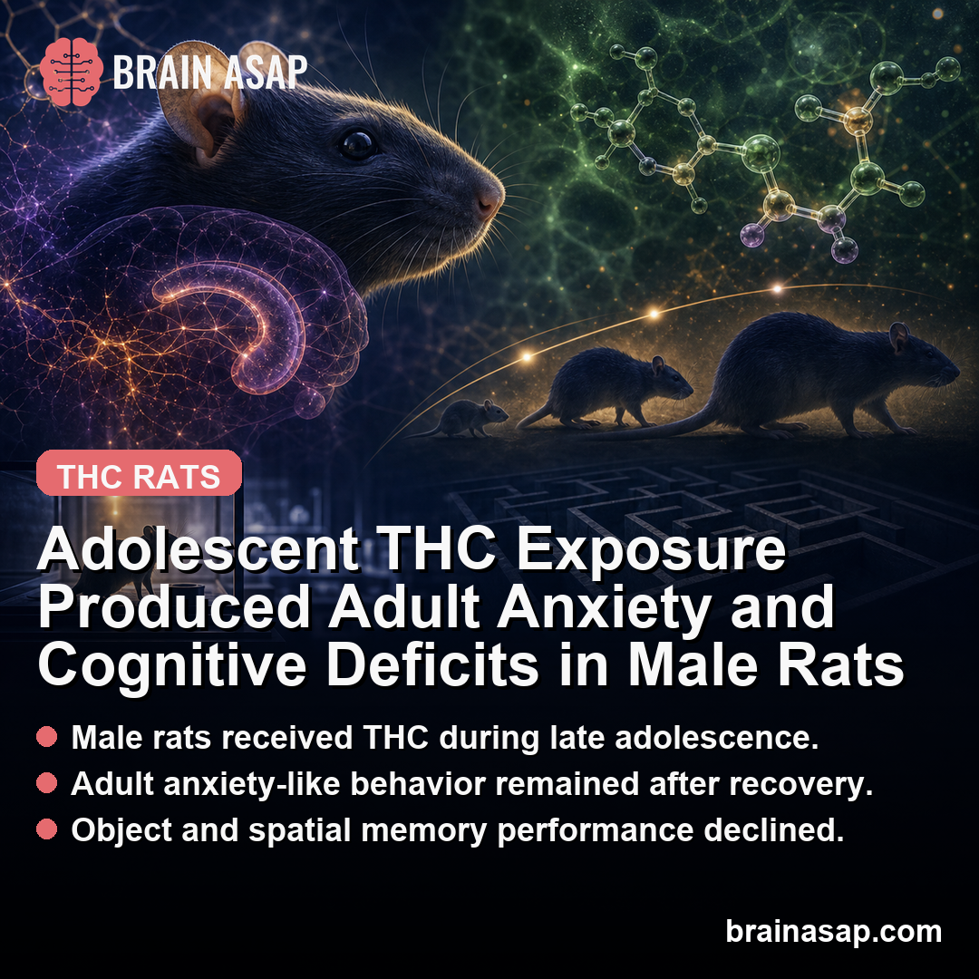 Adolescent THC Exposure Produced Adult Anxiety and Cognitive Deficits in Male Rats