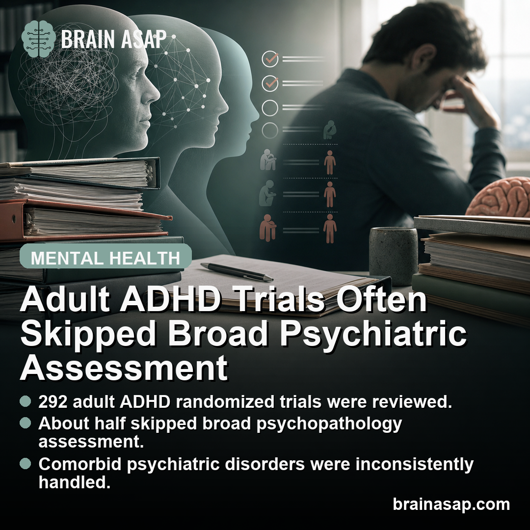 Half of 292 Adult ADHD Randomized Trials Skipped a General Psychopathology Assessment, Scoping Review Found
