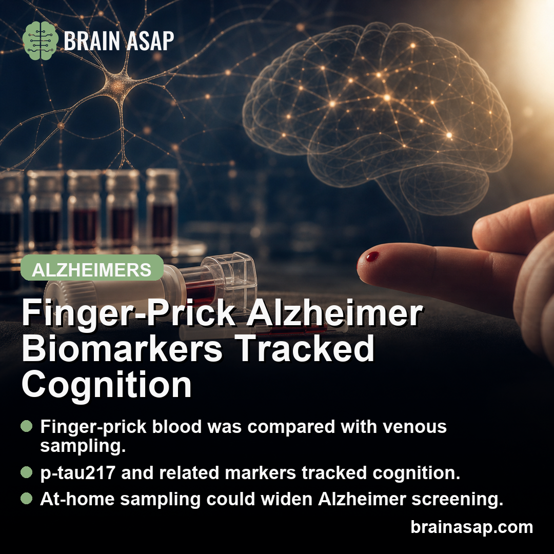 Alzheimer's Capillary Blood Biomarkers Correlated With Cognition