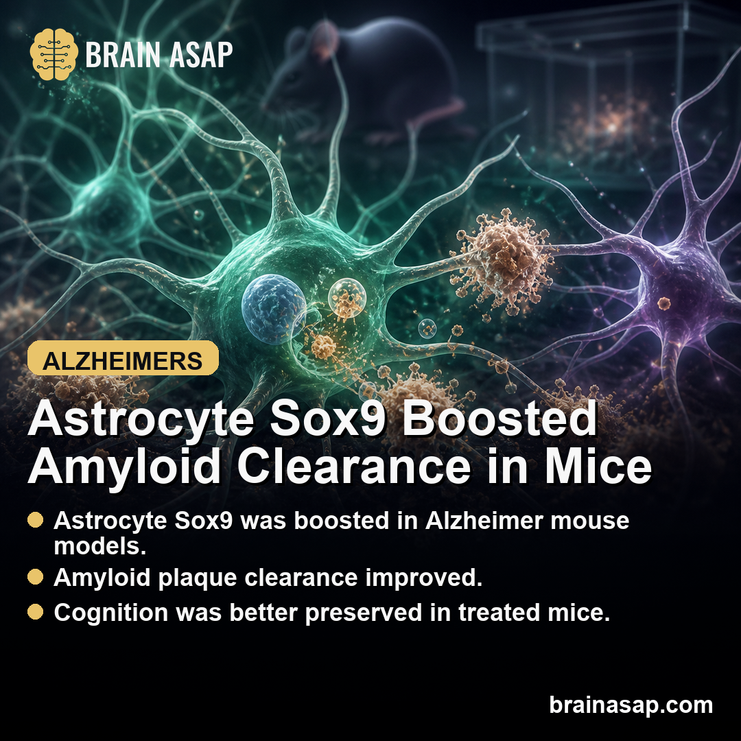Boosting Astrocyte Sox9 Improved Amyloid Plaque Clearance and Preserved Cognition in Alzheimer's Mouse Models
