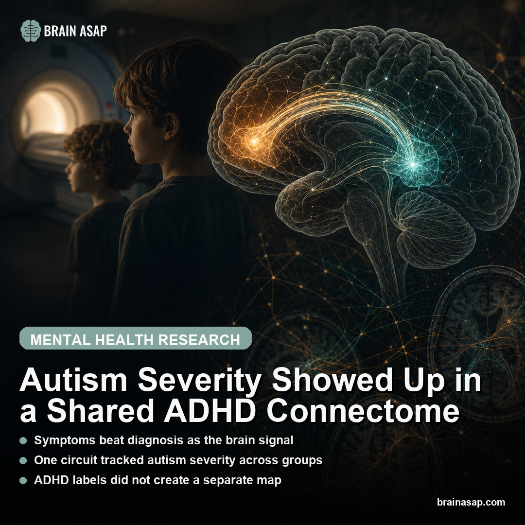 Autism Severity Showed Up in a Shared ADHD Connectome