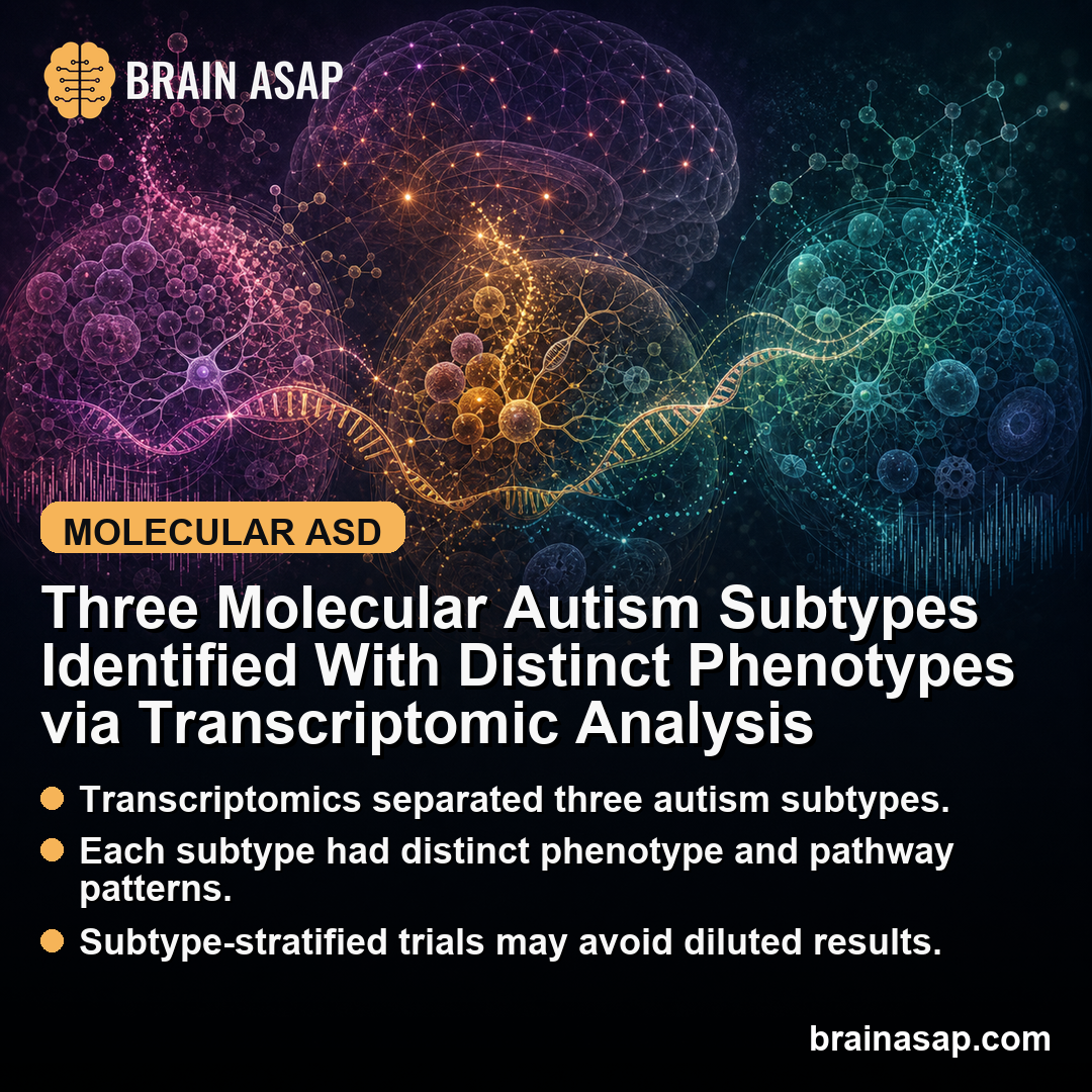 Three Molecular Autism Subtypes Identified With Distinct Phenotypes via Transcriptomic Analysis
