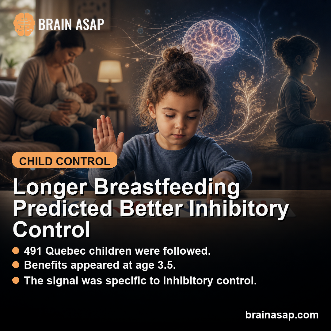 Longer Breastfeeding Predicted Better Inhibitory Control at Age 3.5 in Quebec Longitudinal Cohort