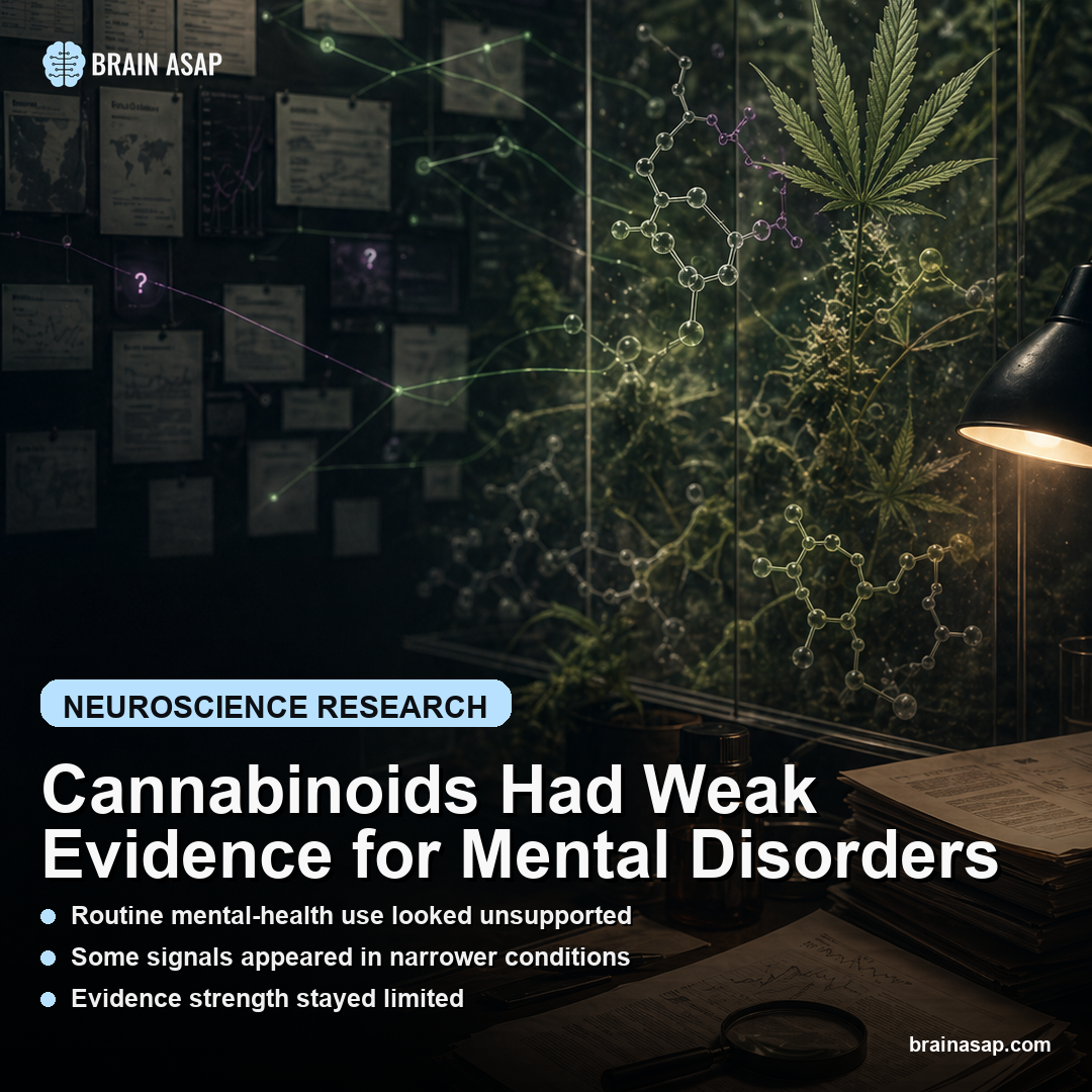 Cannabinoids Had Weak Evidence for Mental Disorders