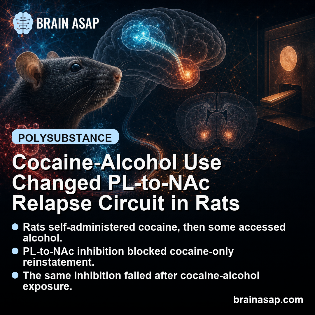 Cocaine-Alcohol Use Changed PL-to-NAc Relapse Circuit in Rats