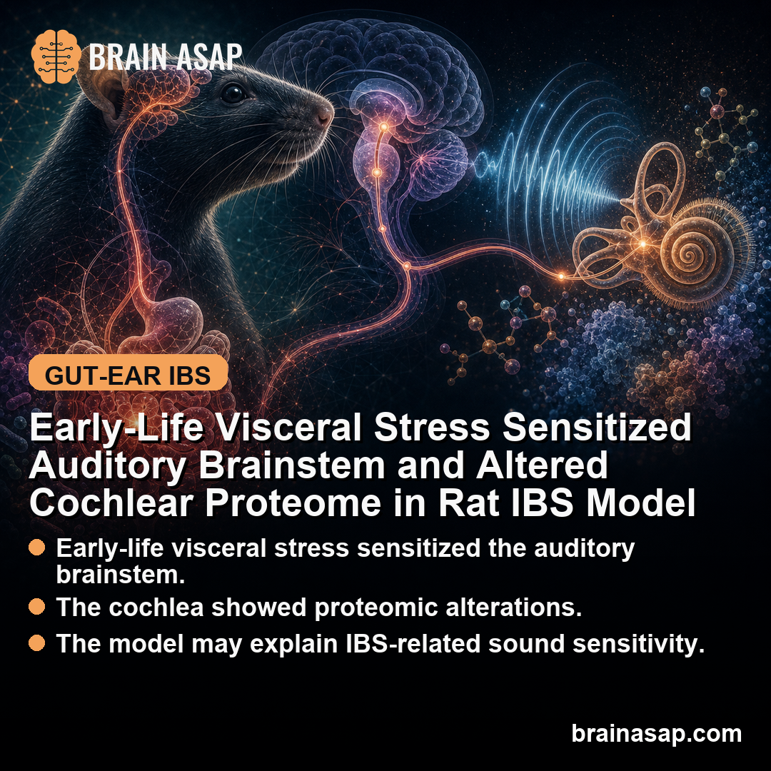 Early-Life Visceral Stress Sensitized Auditory Brainstem and Altered Cochlear Proteome in Rat IBS Model