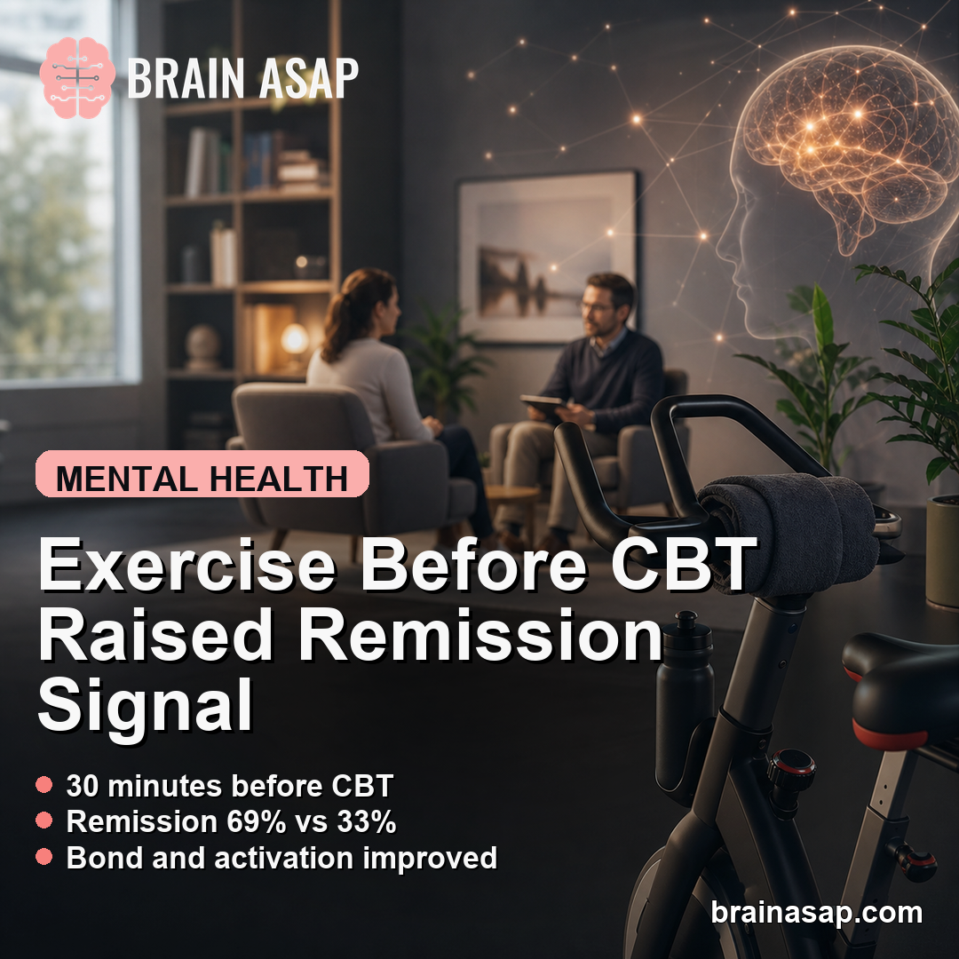Exercise Before CBT Linked to Higher Depression Remission in Pilot Trial