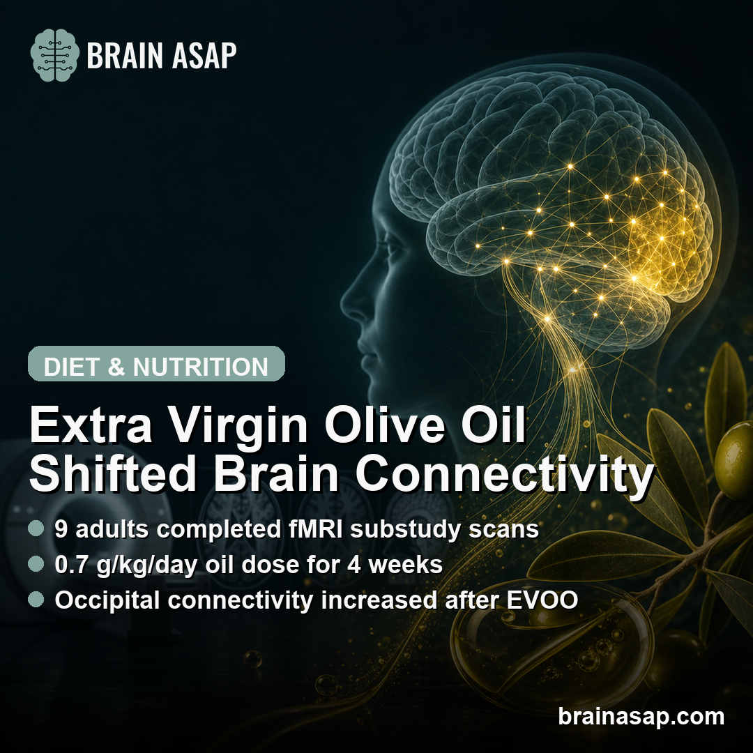 Extra Virgin Olive Oil Increased Occipital Brain Connectivity in Pilot fMRI Study
