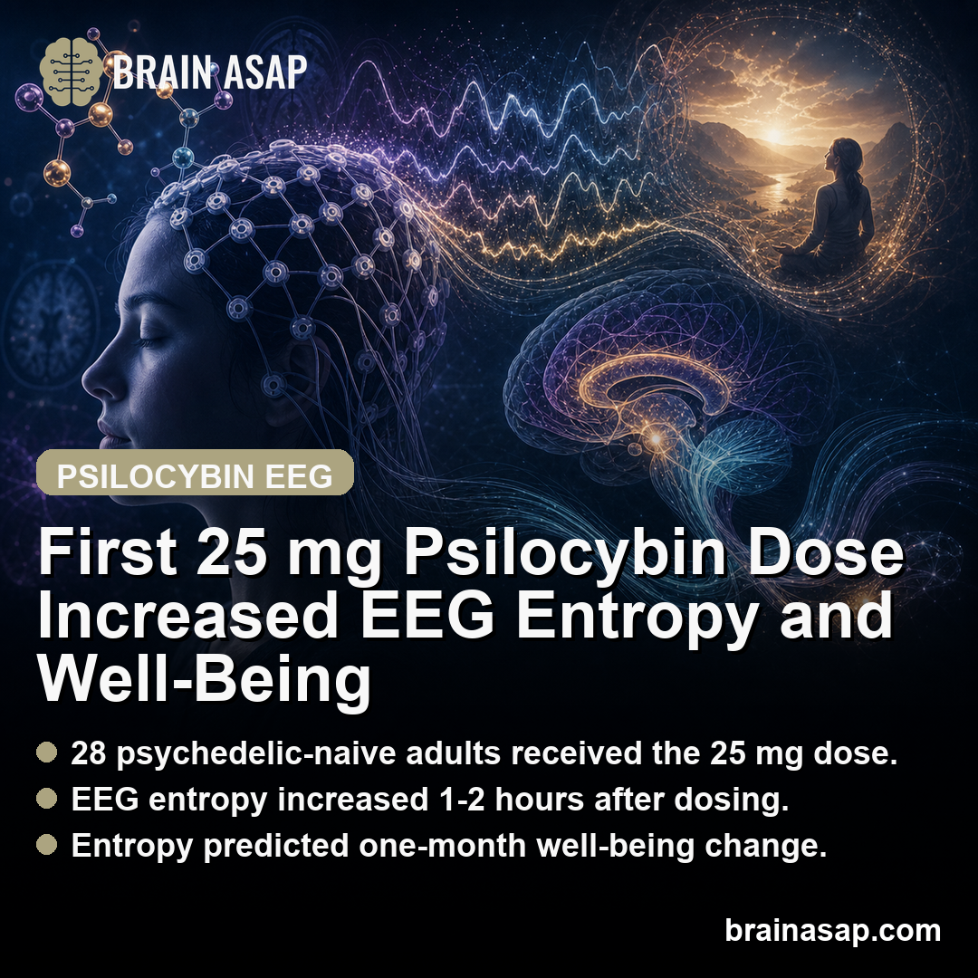 First 25 mg Psilocybin Dose Increased EEG Entropy and Predicted Well-Being