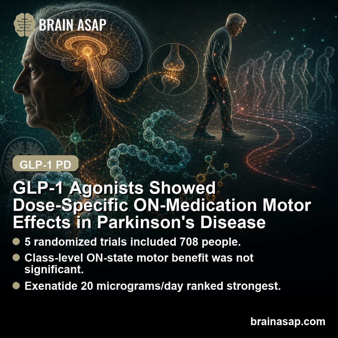 GLP-1 Agonists Showed Dose-Specific ON-Medication Motor Effects in Parkinson's Disease