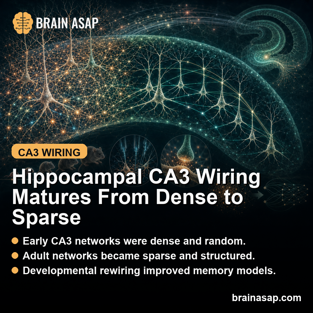 Hippocampal CA3 Connectivity Transformed From Dense-Random to Sparse-Structured Across Postnatal Development