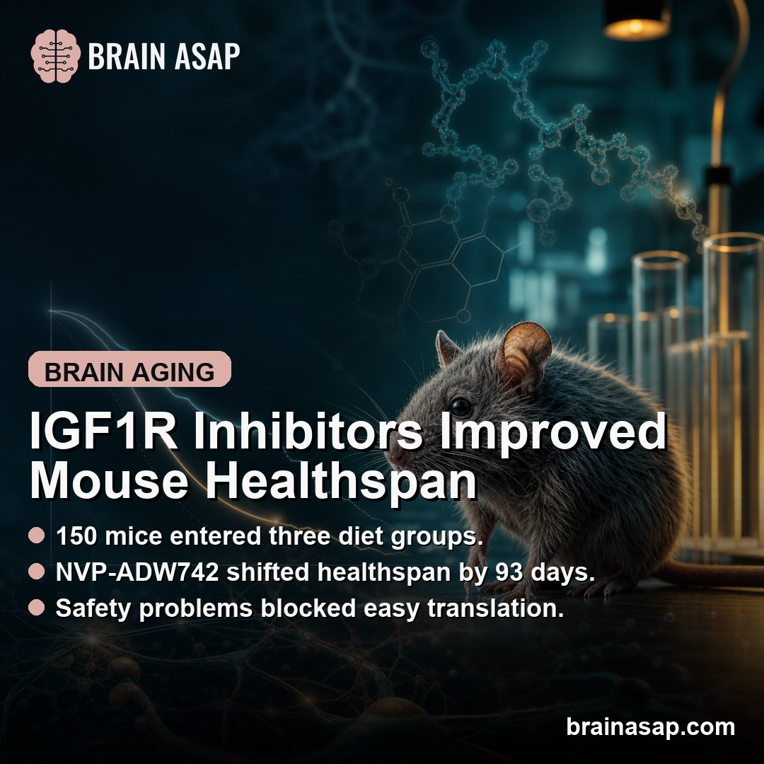 IGF1R Inhibitors Improved Mouse Healthspan but Raised Safety Concerns